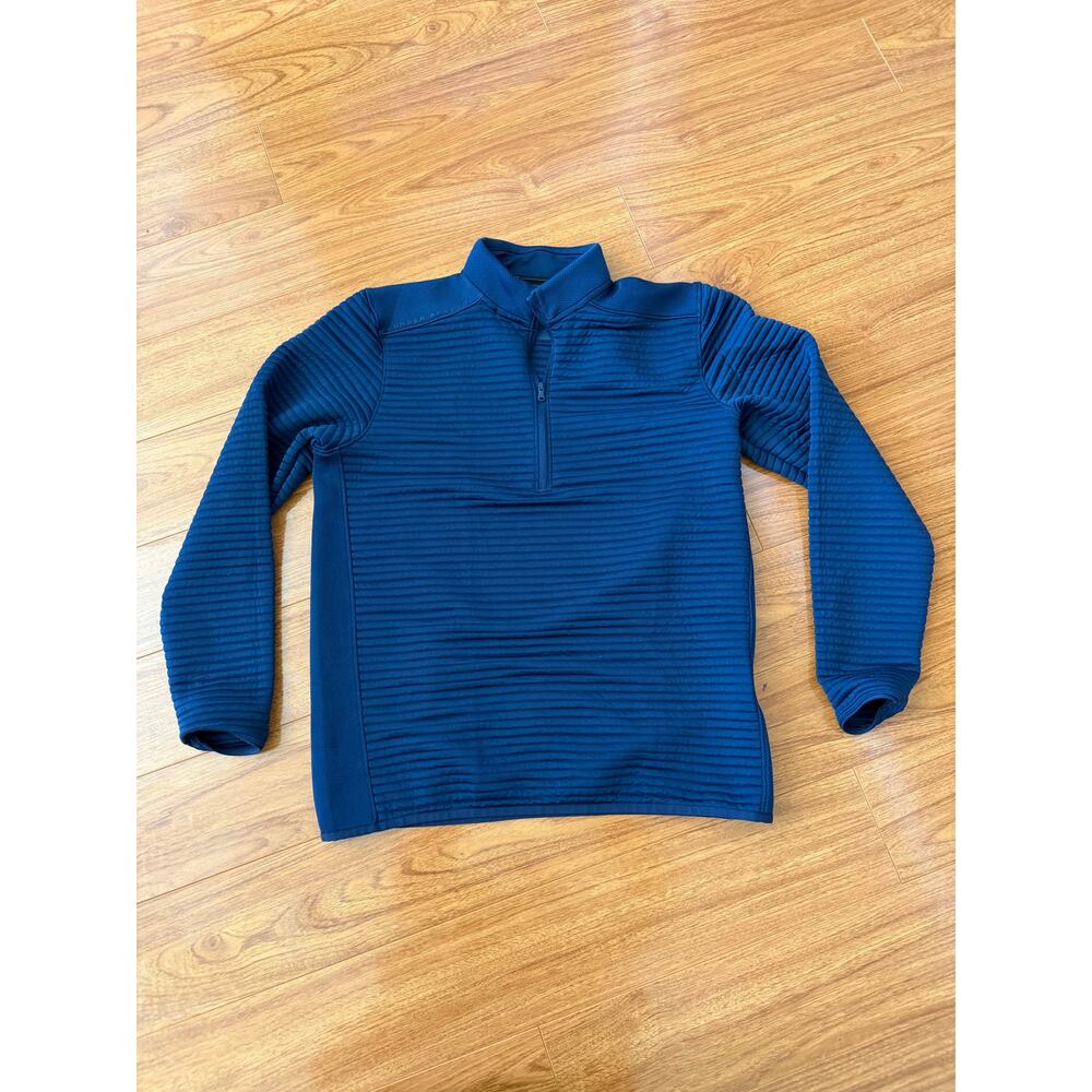 Under Armour Sweater Mens Medium Blue Quarter Zip Loose Coldgear Golf Sweater